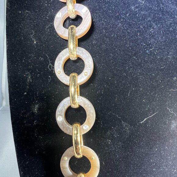 Tortoiseshell, Gold, Sparkle Rings Chain Necklace - Picture 4 of 4